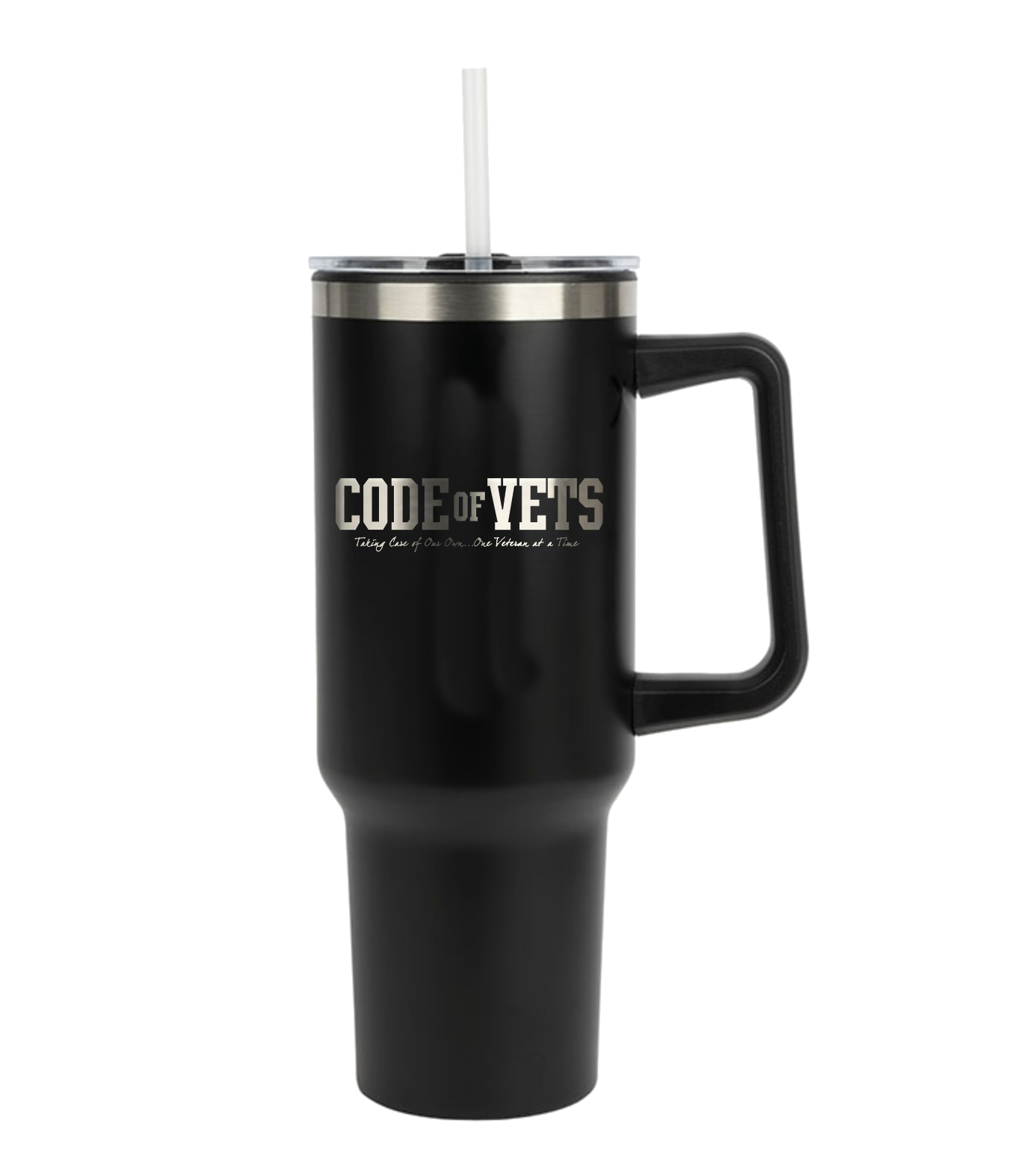 40oz Steel Travel Mug Black Codeofvetsstore