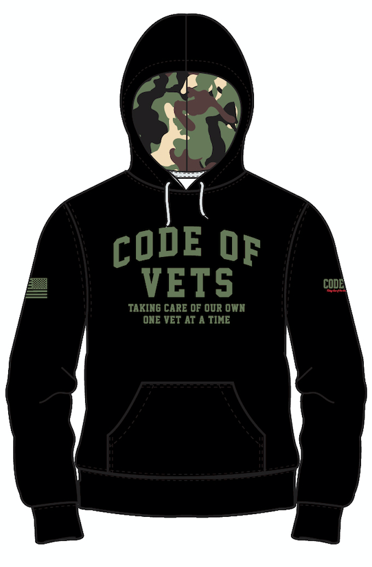 Code of Vets - Black/Camo Hoodie *USA Made